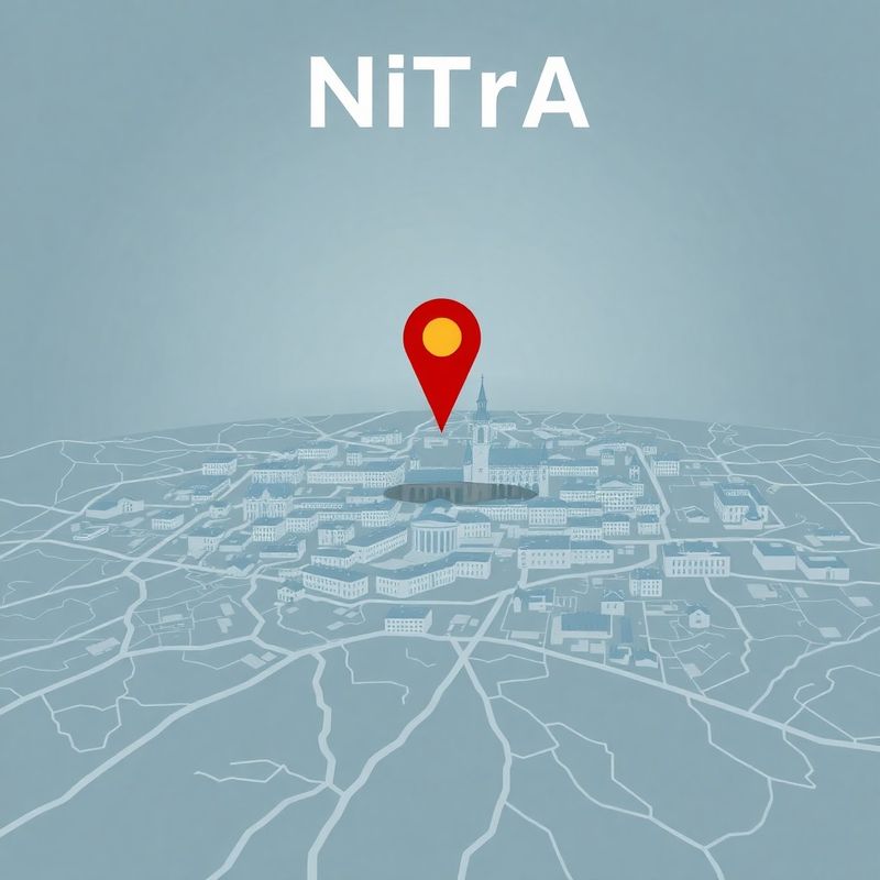 Štylizovaná mapa Nitry so značkou polohy
